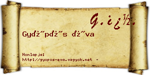 Gyöpös Éva névjegykártya